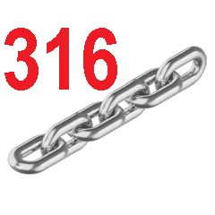 Chain Short Link 316 Marine Grade Stainless Steel